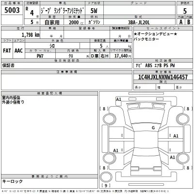 Chrysler JEEP WRANGLER  с аукциона в Японии