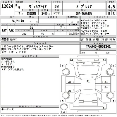 Toyota VELLFIRE  с аукциона в Японии