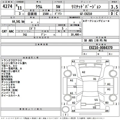 Toyota RAUM  с аукциона в Японии