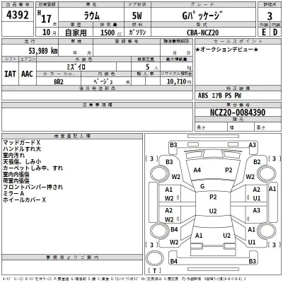 Toyota RAUM  с аукциона в Японии
