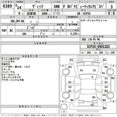 Toyota VITZ  с аукциона в Японии