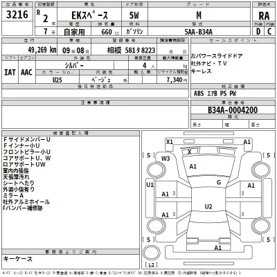 Mitsubishi EK SPACE  с аукциона в Японии