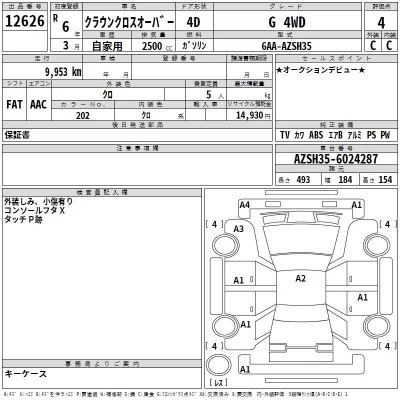 Toyota CROWN CROSSOVER  с аукциона в Японии
