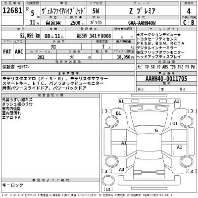 Toyota VELLFIRE  с аукциона в Японии