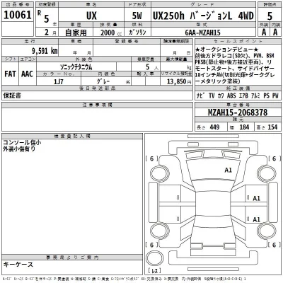 Lexus UX  с аукциона в Японии
