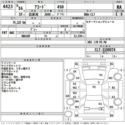 Honda ACCORD  с аукциона в Японии