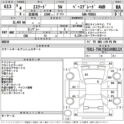 Suzuki ESCUDO  с аукциона в Японии