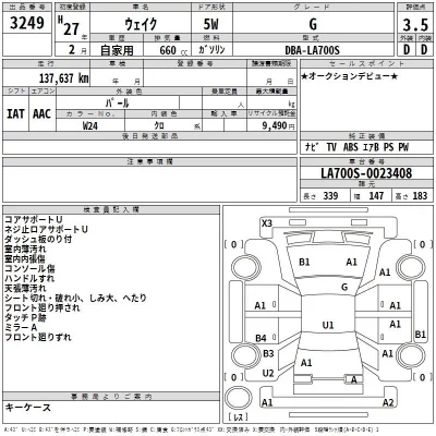 Daihatsu WAKE  с аукциона в Японии