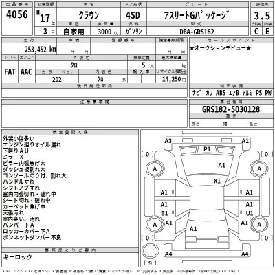 Toyota CROWN  с аукциона в Японии