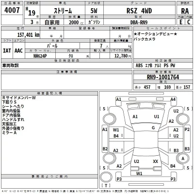 Honda STREAM  с аукциона в Японии