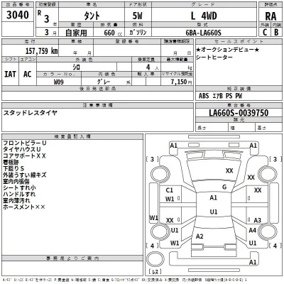 Daihatsu TANTO  с аукциона в Японии