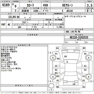 Toyota COROLLA  с аукциона в Японии