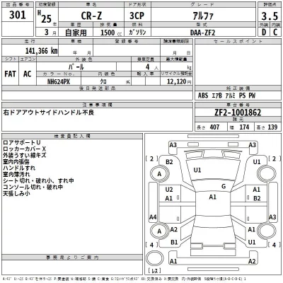 Honda CR-Z  с аукциона в Японии