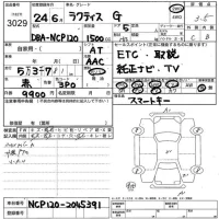 Toyota RACTIS лот № 3029 оценка 3.5  с аукциона в Японии 5
