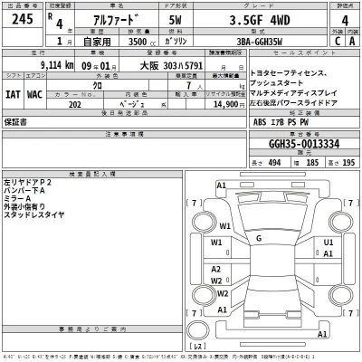 Toyota ALPHARD  с аукциона в Японии