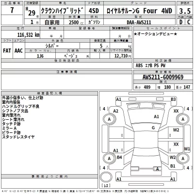 Toyota CROWN  с аукциона в Японии