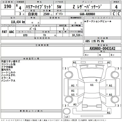 Toyota HARRIER  с аукциона в Японии