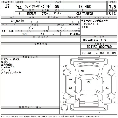 Toyota LAND CRUISER PRADO  с аукциона в Японии