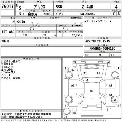 Toyota Prius  с аукциона в Японии