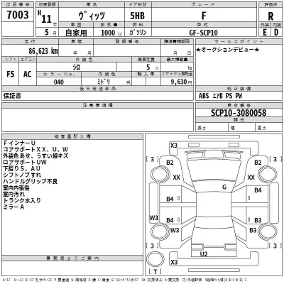 Toyota VITZ  с аукциона в Японии