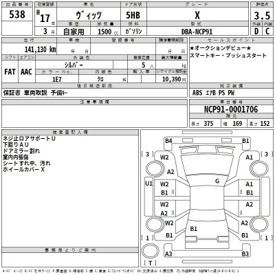 Toyota VITZ  с аукциона в Японии