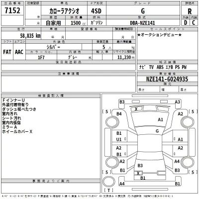 Toyota COROLLA AXIO  с аукциона в Японии