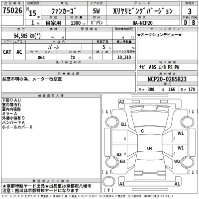 Toyota FUNCARGO  с аукциона в Японии