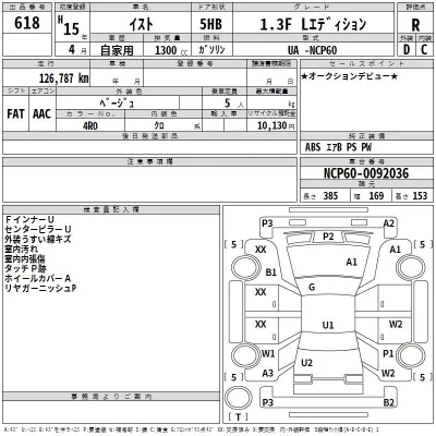 Toyota IST  с аукциона в Японии