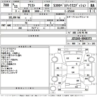 Toyota ARISTO  с аукциона в Японии