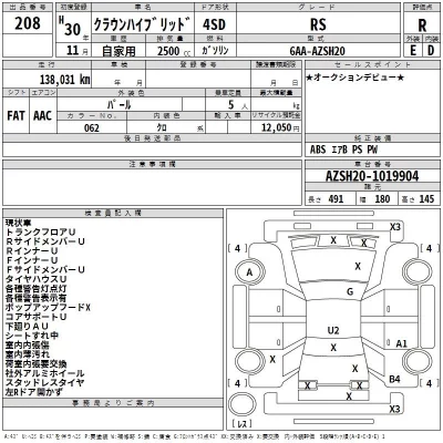 Toyota CROWN  с аукциона в Японии