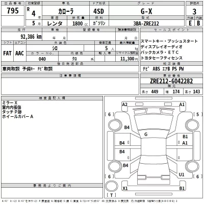 Toyota COROLLA  с аукциона в Японии