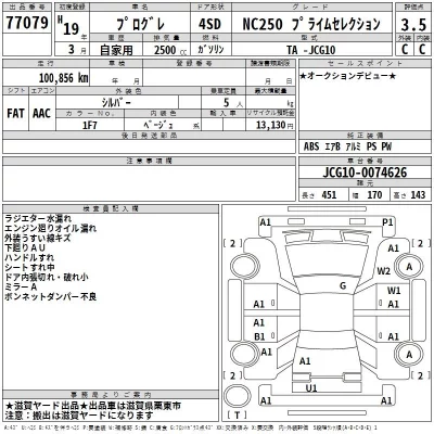 Toyota PROGRES  с аукциона в Японии