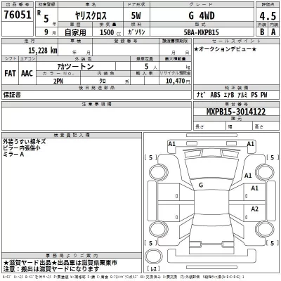 Toyota YARIS CROSS  с аукциона в Японии