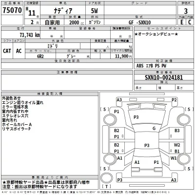 Toyota NADIA  с аукциона в Японии
