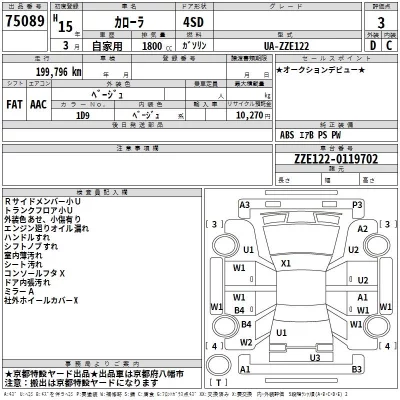 Toyota COROLLA  с аукциона в Японии