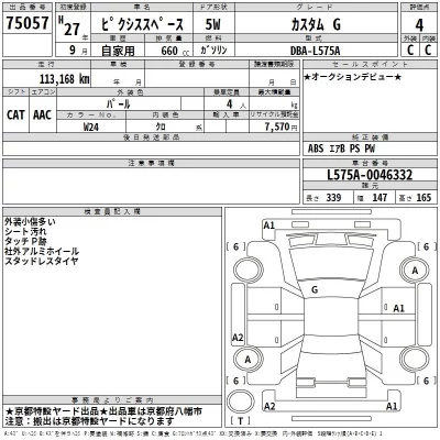 Toyota PIXIS SPACE  с аукциона в Японии