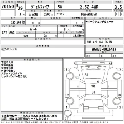 Toyota VELLFIRE  с аукциона в Японии