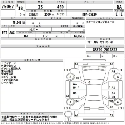 Lexus IS  с аукциона в Японии