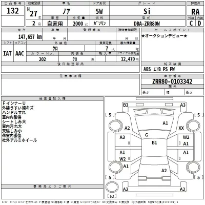 Toyota NOAH  с аукциона в Японии