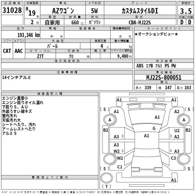 Mazda AZ WAGON  с аукциона в Японии