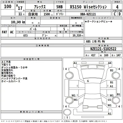 Toyota ALLEX  с аукциона в Японии