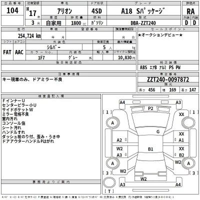 Toyota ALLION  с аукциона в Японии