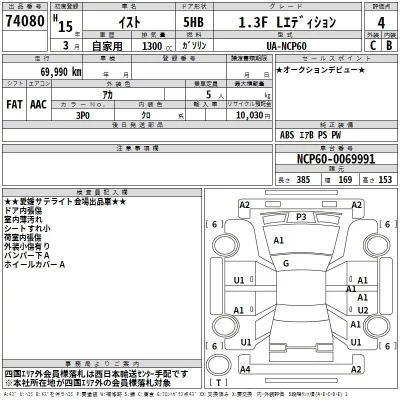 Toyota IST  с аукциона в Японии