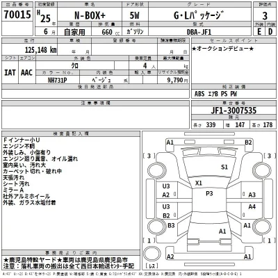 Honda N BOX PLUS  с аукциона в Японии