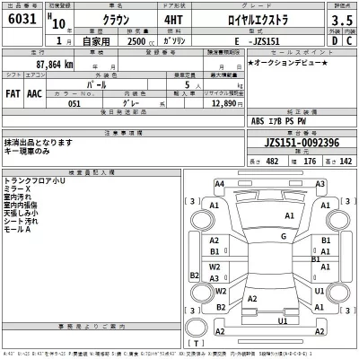 Toyota CROWN  с аукциона в Японии