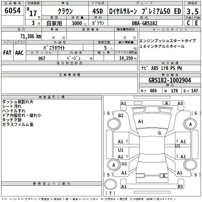 Toyota CROWN  с аукциона в Японии