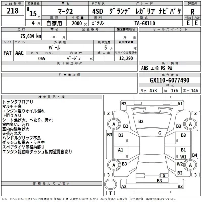 Toyota MARK II  с аукциона в Японии