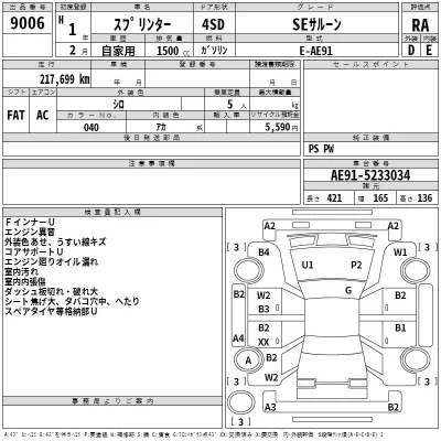 Toyota SPRINTER  с аукциона в Японии