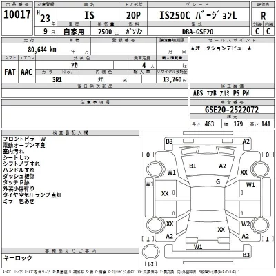Lexus IS  с аукциона в Японии