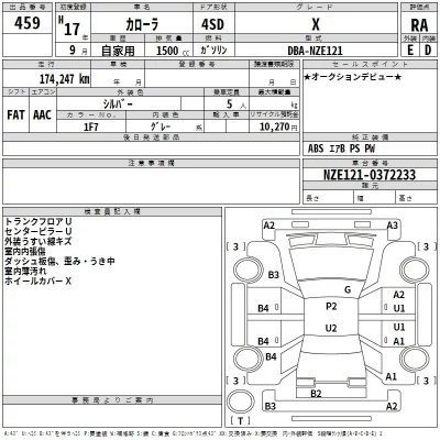 Toyota COROLLA  с аукциона в Японии